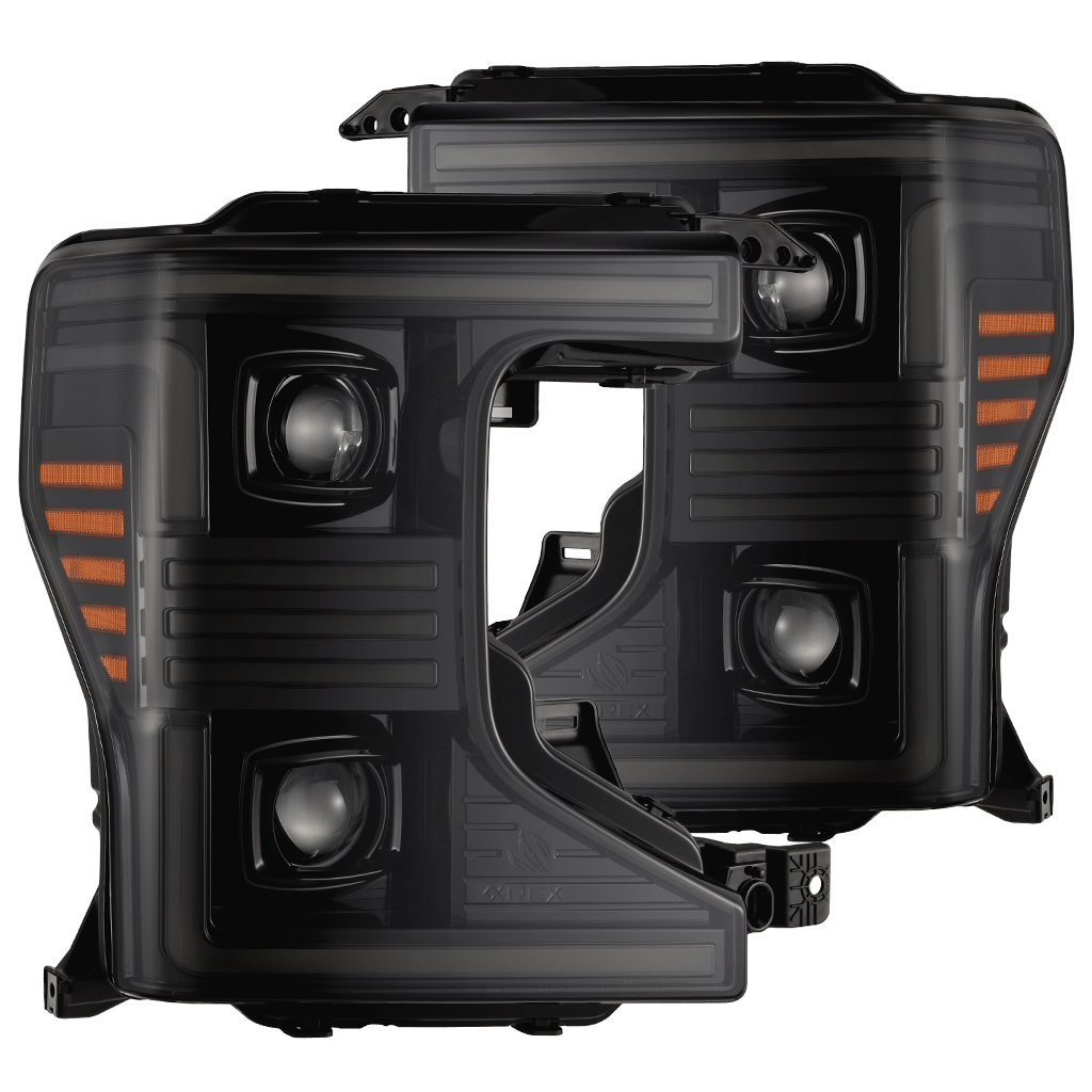 20-22 Ford Super Duty PRO-Series Halogen Projector Headlights Alpha-Black - Apollo Off-Road