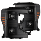 20-22 Ford Super Duty PRO-Series Halogen Projector Headlights Alpha-Black - Apollo Off-Road