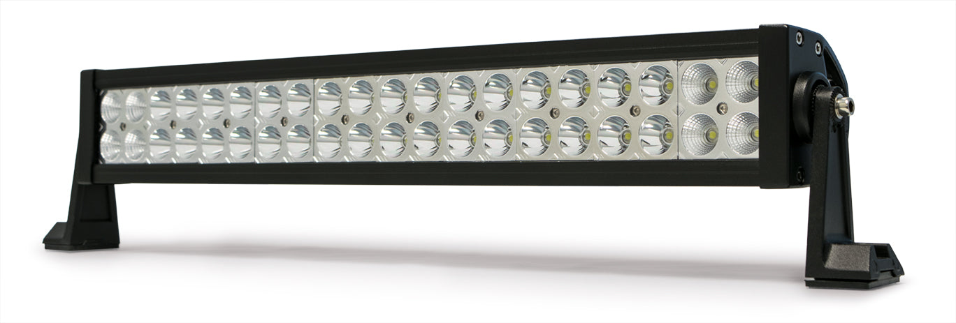 20 in. Dual Row LED Light Bar; Chrome Face - Apollo Off-Road