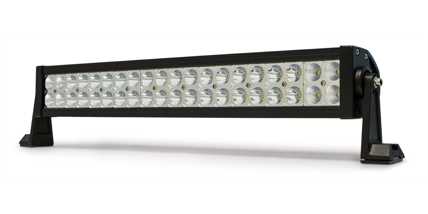 20 in. Dual Row LED Light Bar; Chrome Face - Apollo Off-Road
