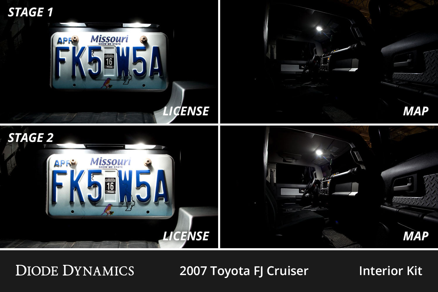 Diode Dynamics Interior LED Kit for 2007-2014 Toyota FJ Cruiser Cool White Stage 2