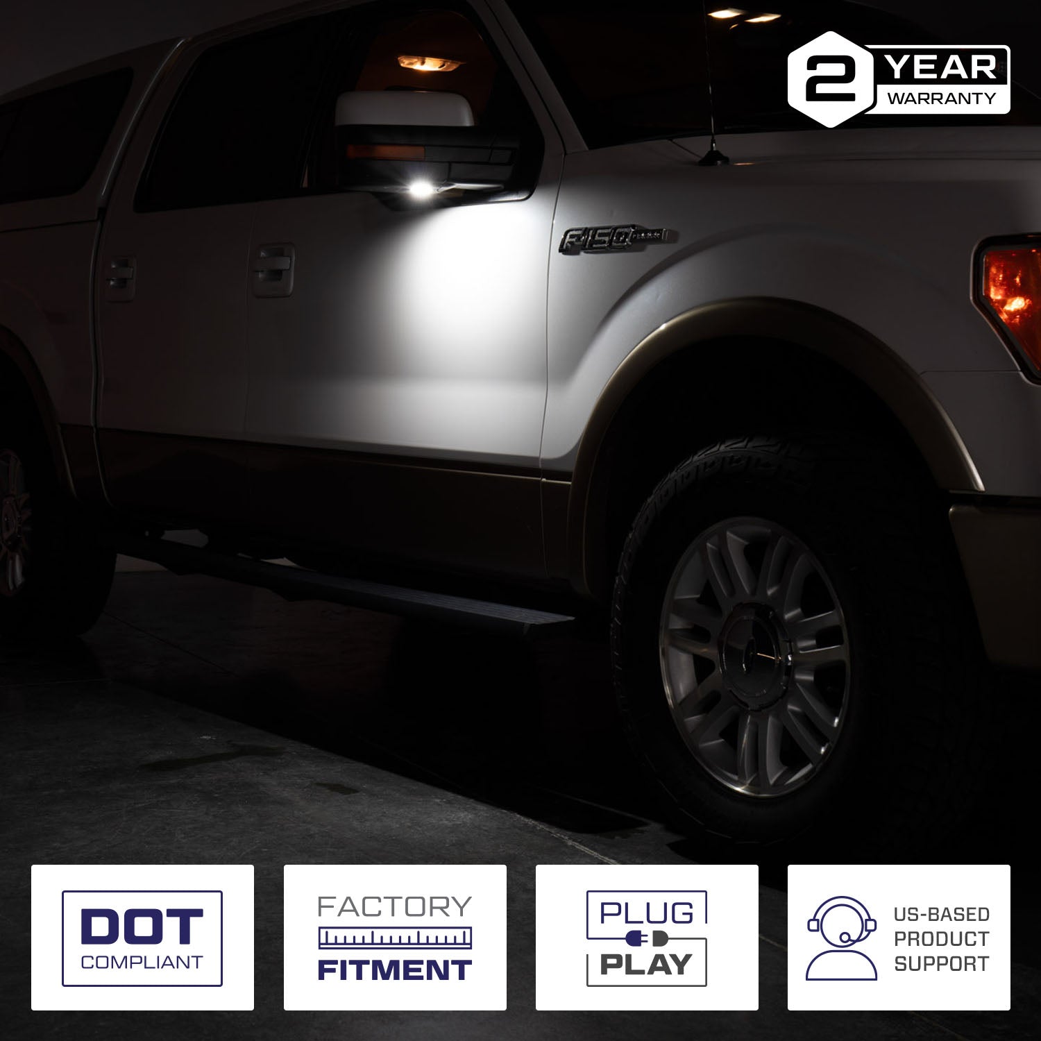 2007-2014 Ford F-150 Raptor LED Puddle Lights (pair) - Apollo Off-Road
