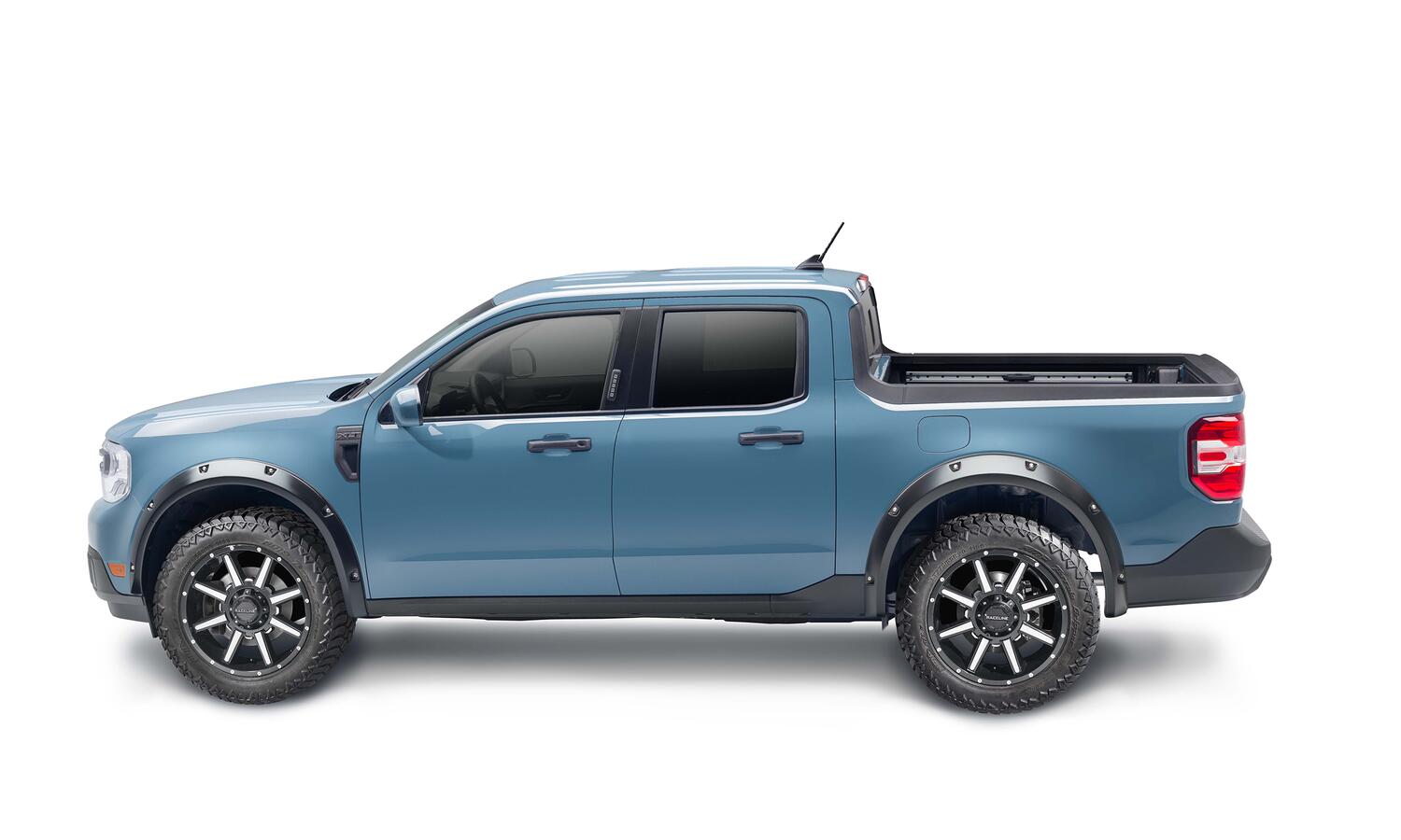 Black Pocket/Rivet Style Smooth Finish Rear Fender Flares For 2022-2026 Ford Maverick Bushwacker
