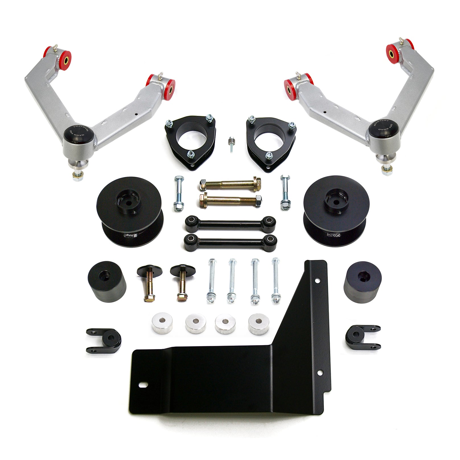 2015-18 GM Tahoe/Suburban/Yukonon XL 4''F w/3.0''R SST Lift Kit-Alum/Stamp Steel UCAs - Apollo Off-Road