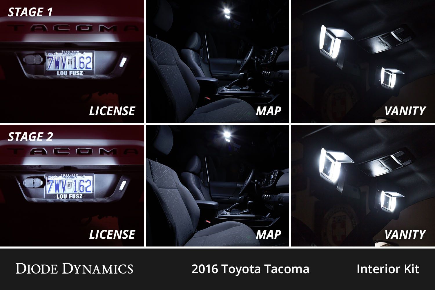 Diode Dynamics Interior LED Kit for 2005-2015 Toyota Tacoma Cool White Stage 2