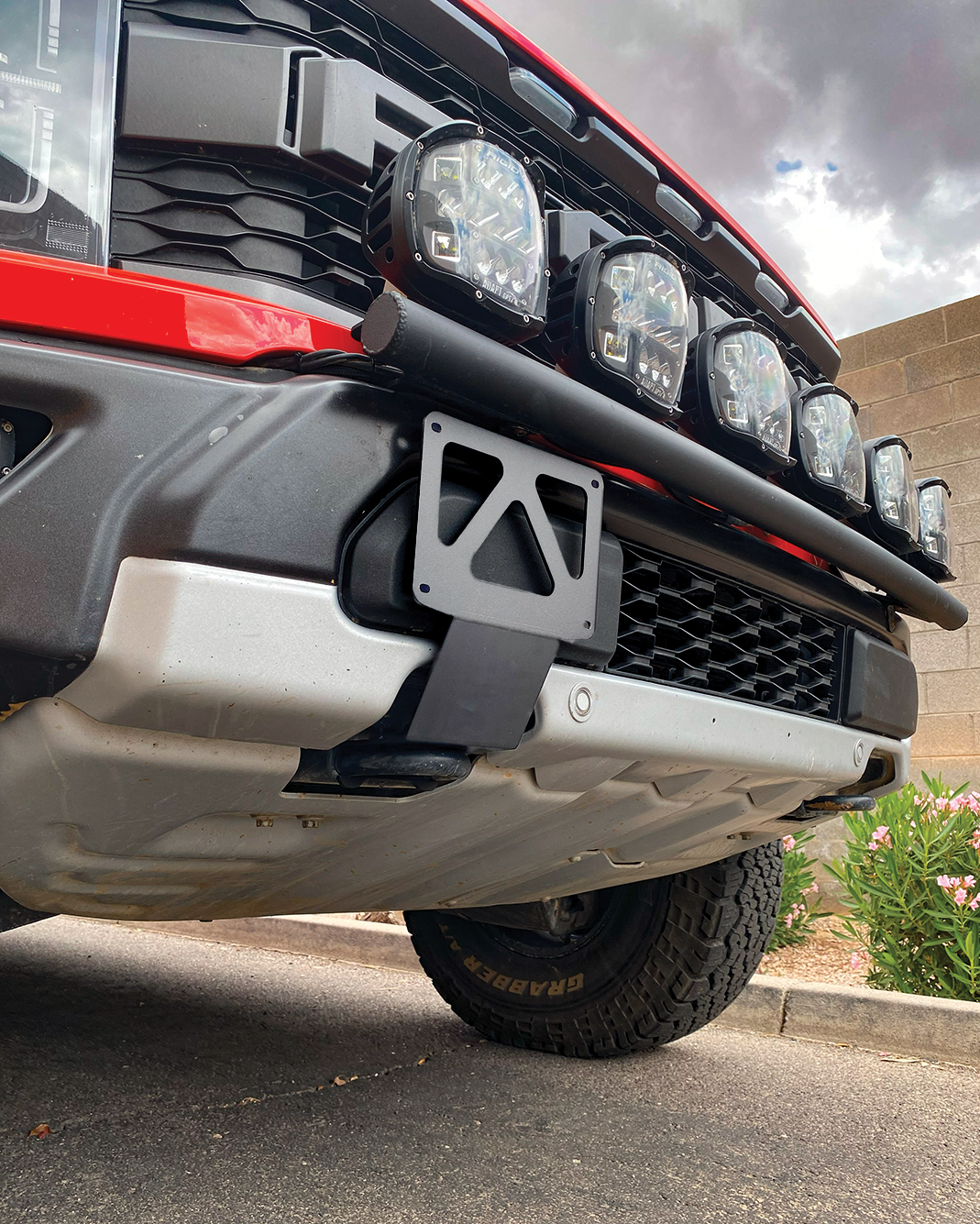 Foutz Motorsports Front Tow Hook License Plate Mount 2017-2023 Ford F-150 Raptor 2023 Ford F-150 Raptor R