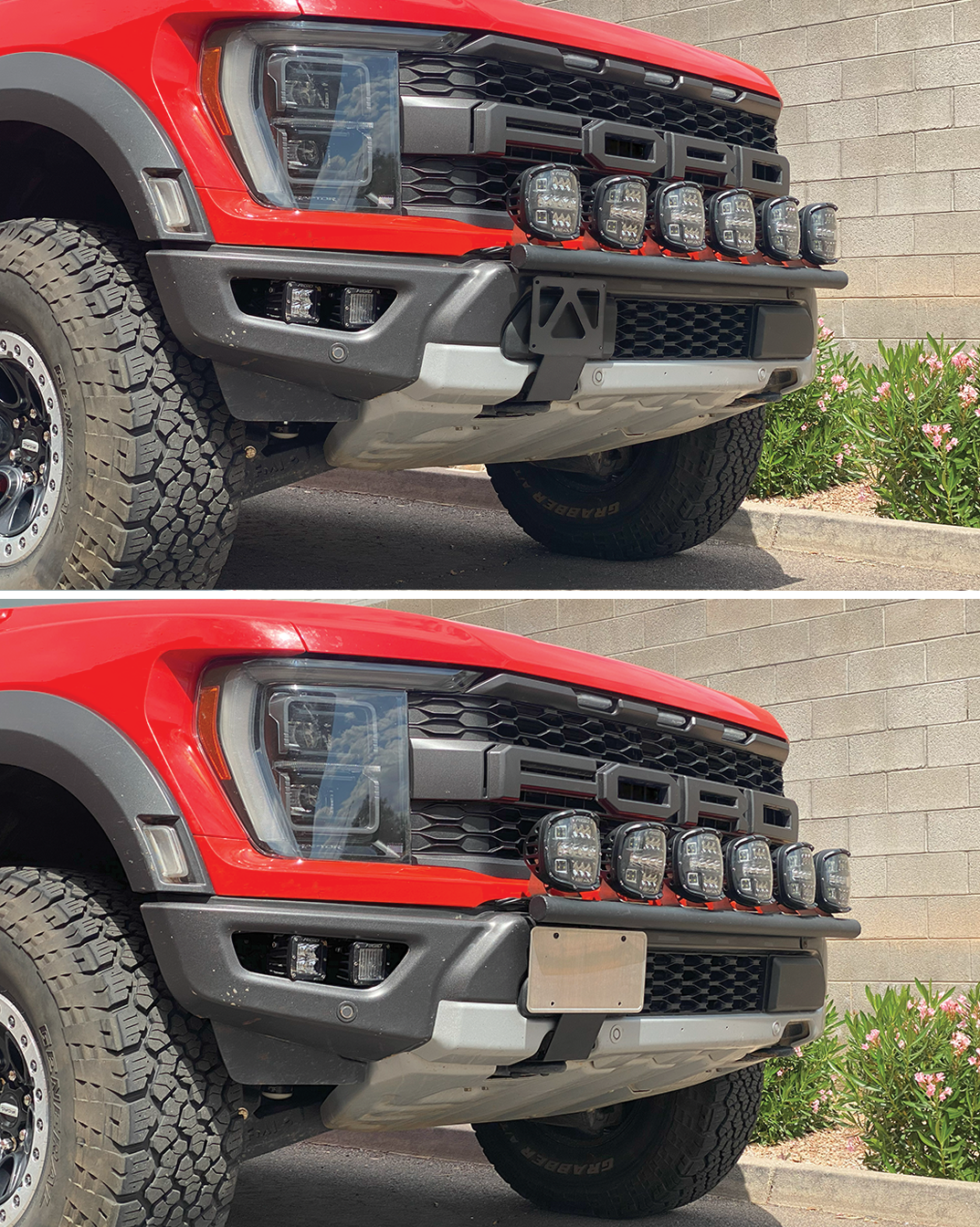 Foutz Motorsports Front Tow Hook License Plate Mount 2017-2023 Ford F-150 Raptor 2023 Ford F-150 Raptor R
