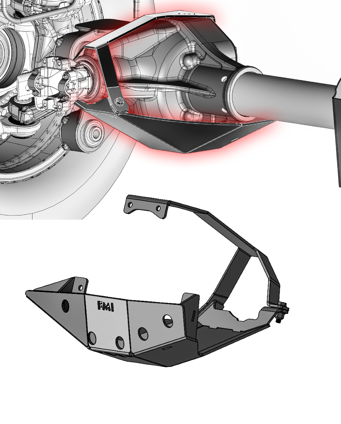 Foutz Motorsports Front Differential Skid Plate, Dana M256 Front Axle 2017-2027 Ford F-250/F-350 Super Duty