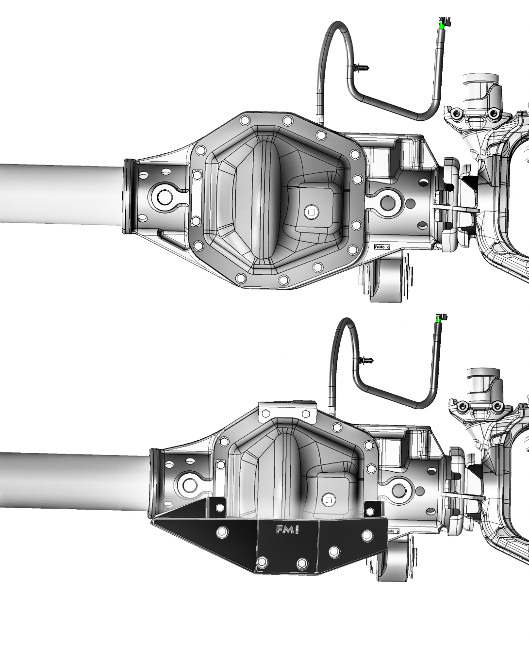 Foutz Motorsports Front Differential Skid Plate, Dana M256 Front Axle 2017-2027 Ford F-250/F-350 Super Duty