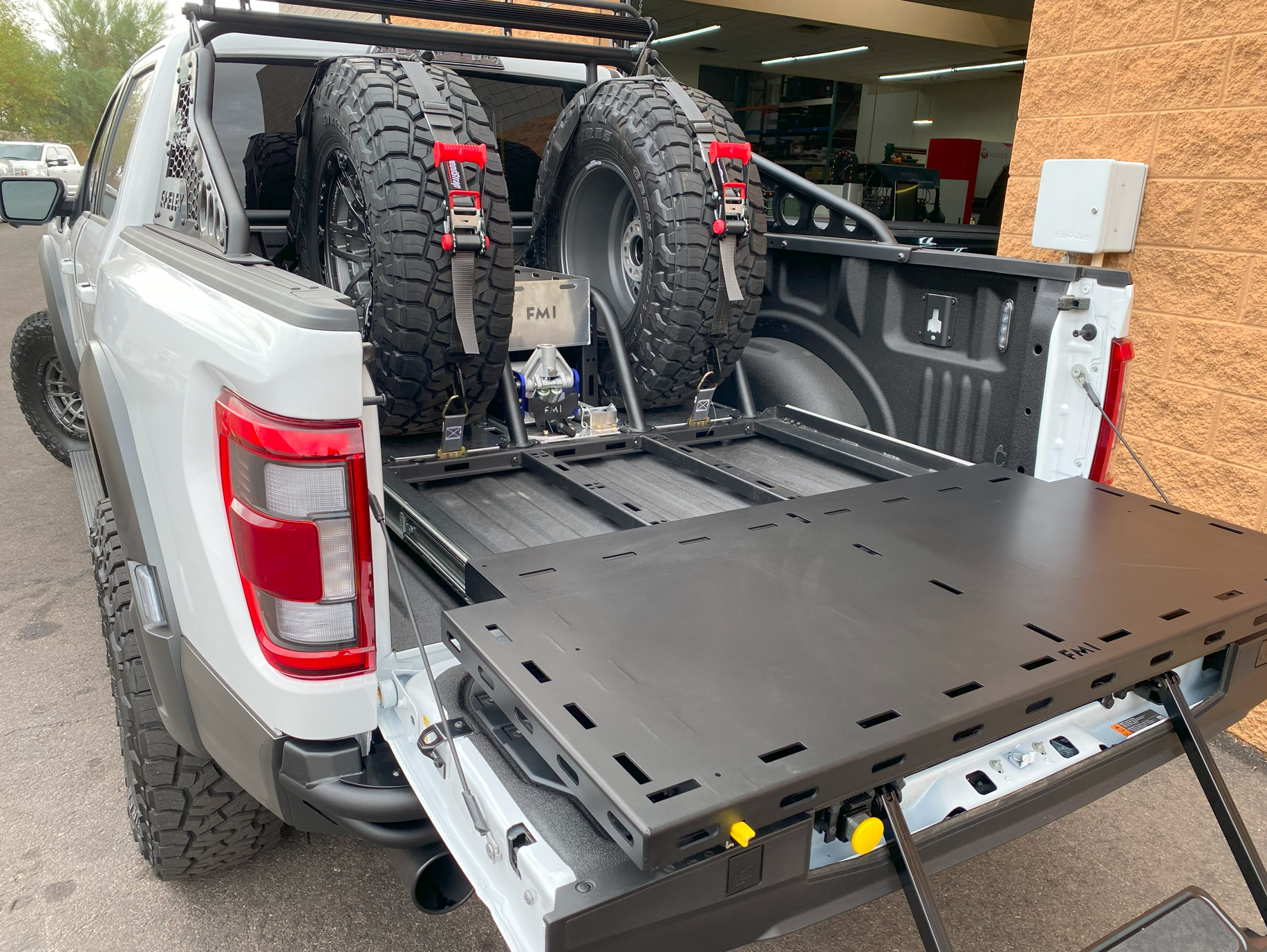 Foutz Motorsports Modular Bed Organizer with Slide Out Cargo Tray 2017-2024 Ford F-150 Raptor 2023-2024 Ford F-150 Raptor R