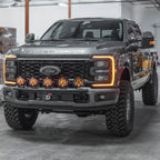2017 - 2024 Ford Super Duty Light Mount - "The Classic" Trophy Truck Style featuring 5 Round Off-Road Light Tabs - Apollo Off-Road