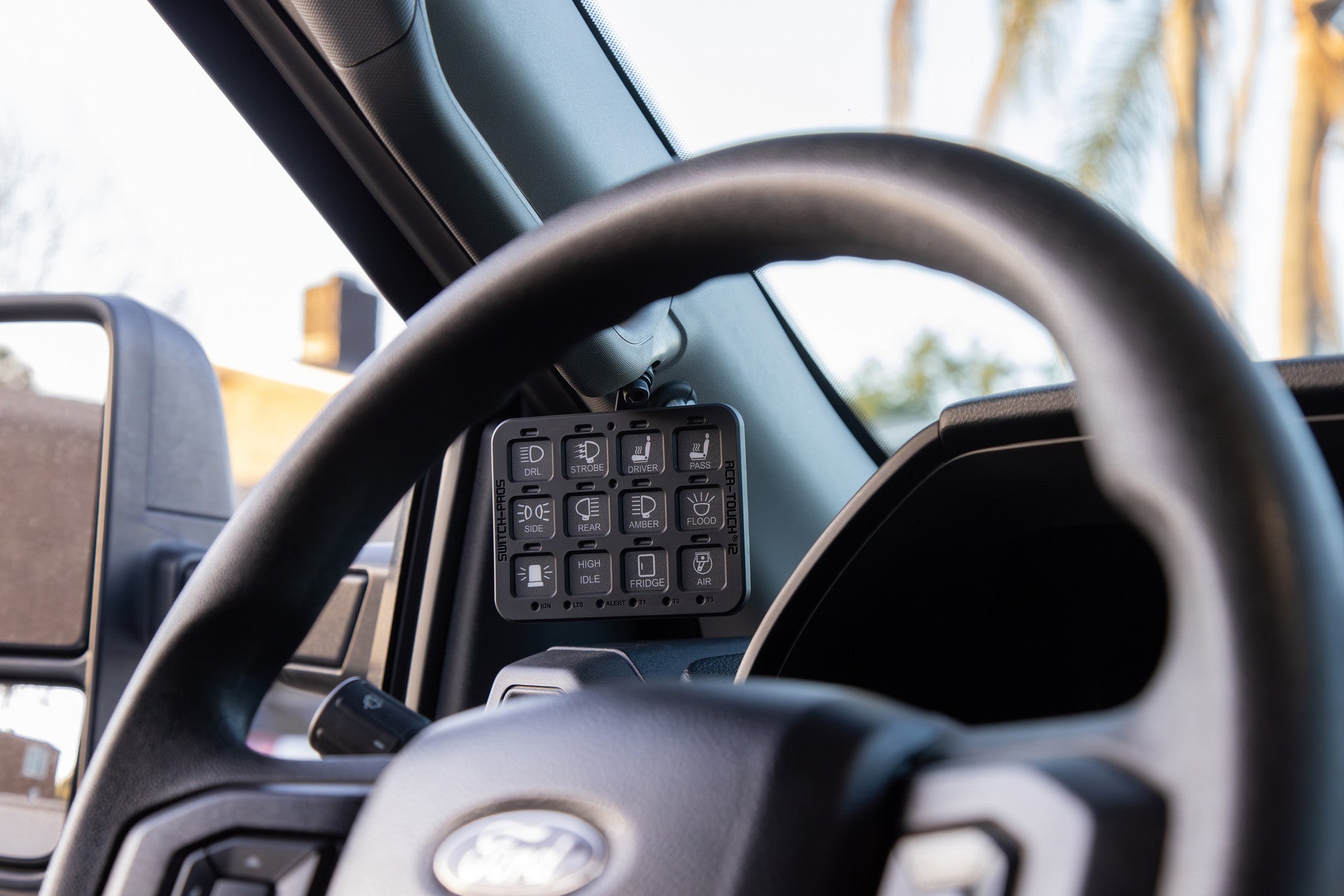 2017-Current Ford Super Duty A-Pillar Kit; Switch Panel and Power Module Mounting Brackets (Choose Your System) - Apollo Off-Road