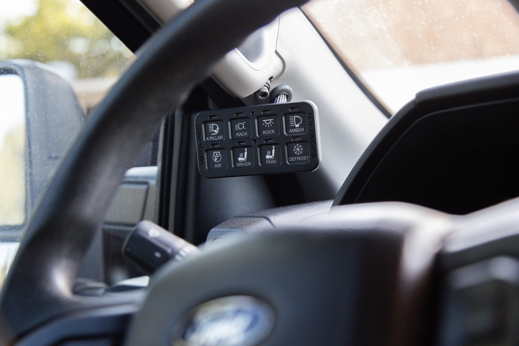 2017-Current Ford Super Duty A-Pillar Kit; Switch Panel and Power Module Mounting Brackets (Choose Your System) - Apollo Off-Road