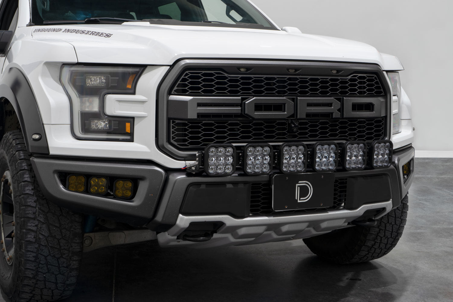 Diode Dynamics SS5 Grille CrossLink Lightbar Kit for 2017-2020 Ford Raptor Sport Yellow Combo