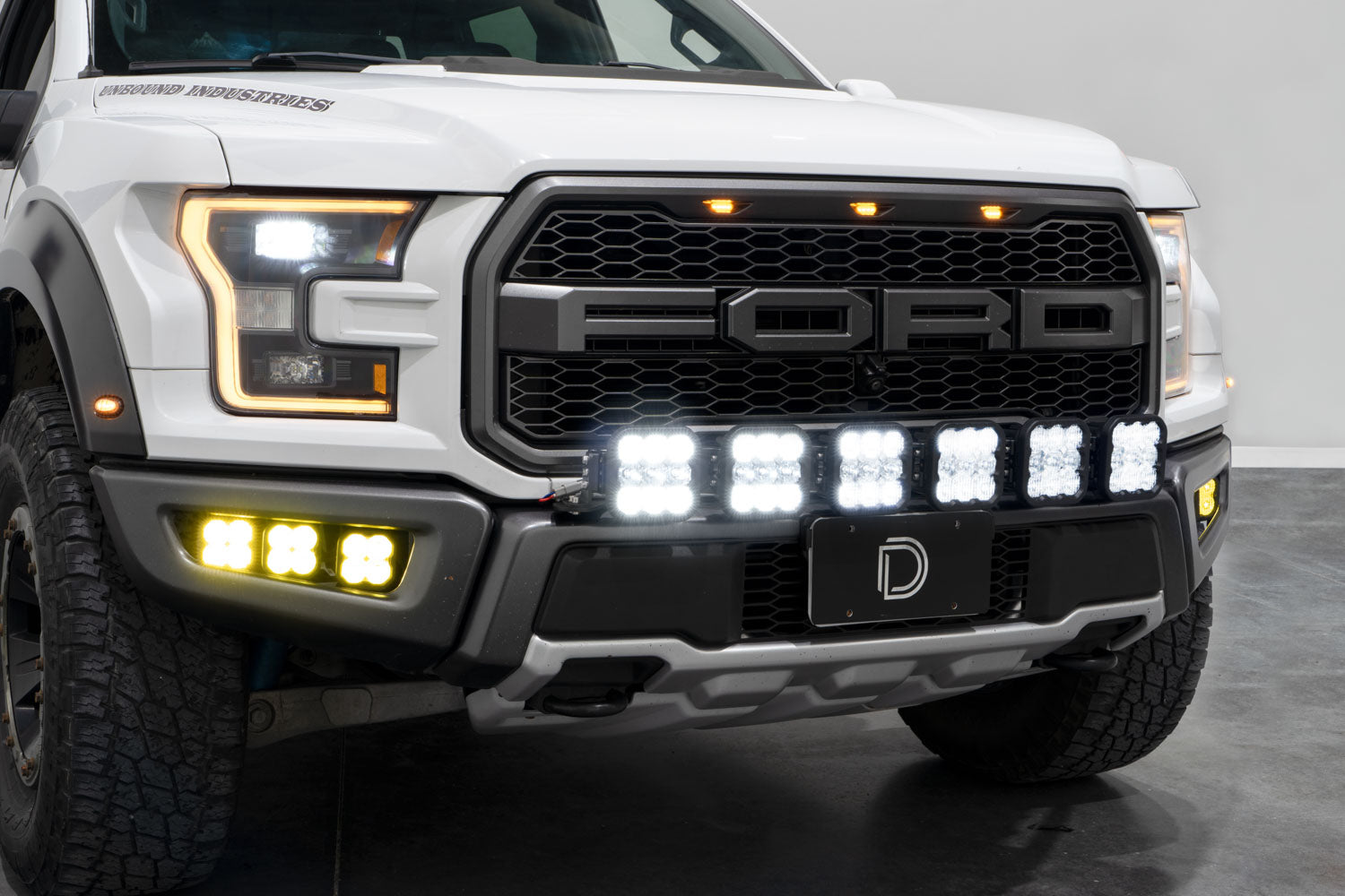 Diode Dynamics SS5 Grille CrossLink Lightbar Kit for 2017-2020 Ford Raptor Sport Yellow Combo