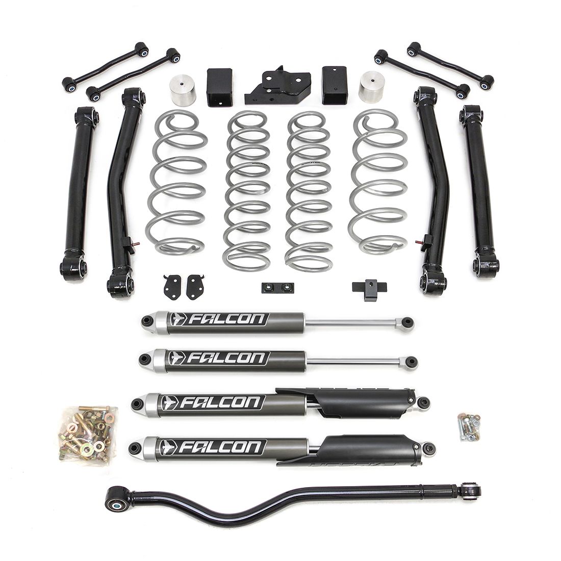 2018-2022 Jeep JL Wrangler Terrain Flex 4-Arm Kit With Falcon 2.1 Shocks. 3.5'' - Apollo Off-Road