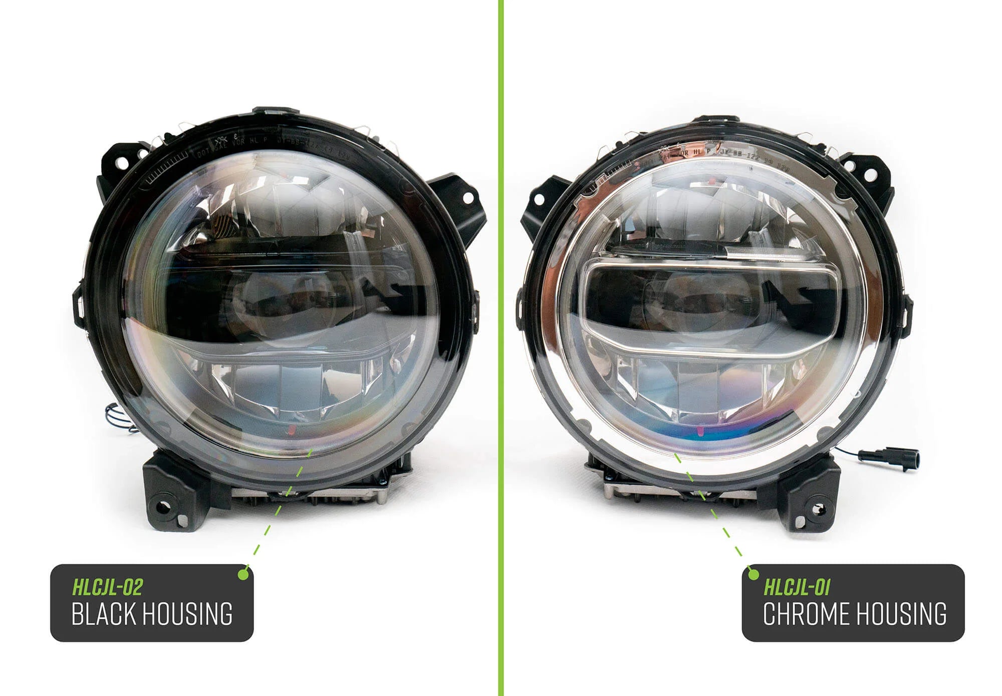 2018-22 Jeep JL & 2020-22 Jeep JT LED HeadLights; Black - Apollo Off-Road