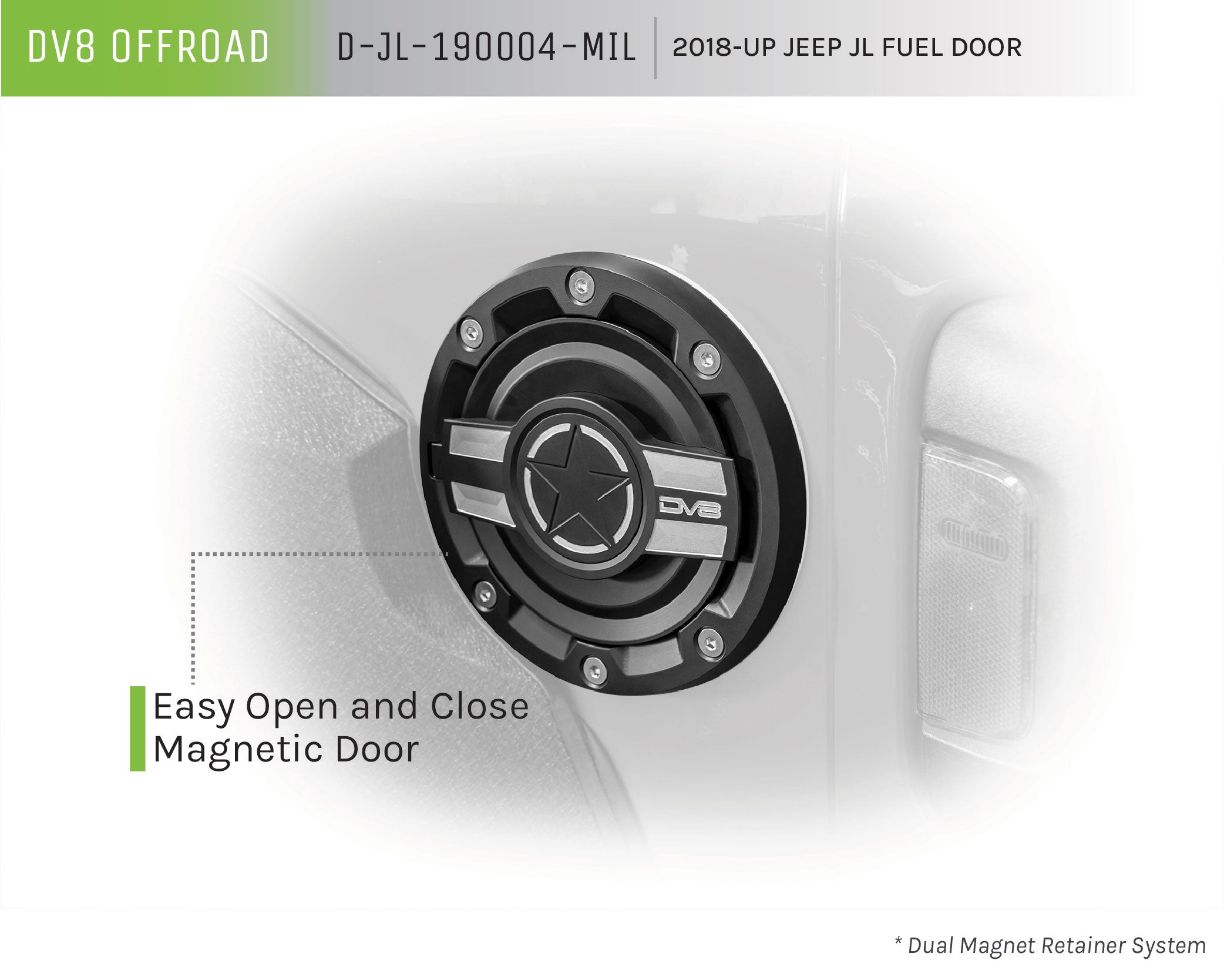 2018+ Jeep JL Fuel Door - Apollo Off-Road