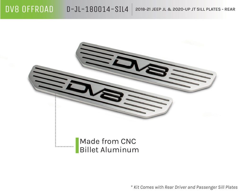 2018+ Jeep JL Rear Sill Plates With DV8 Logo - Apollo Off-Road