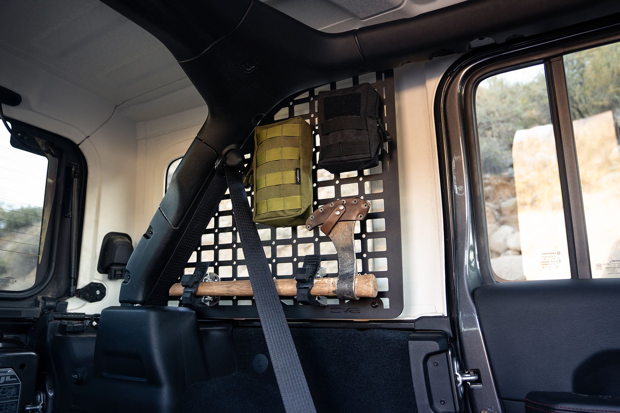 2018+ Jeep Wrangler JL Rear Window Molle Storage Panels - Apollo Off-Road