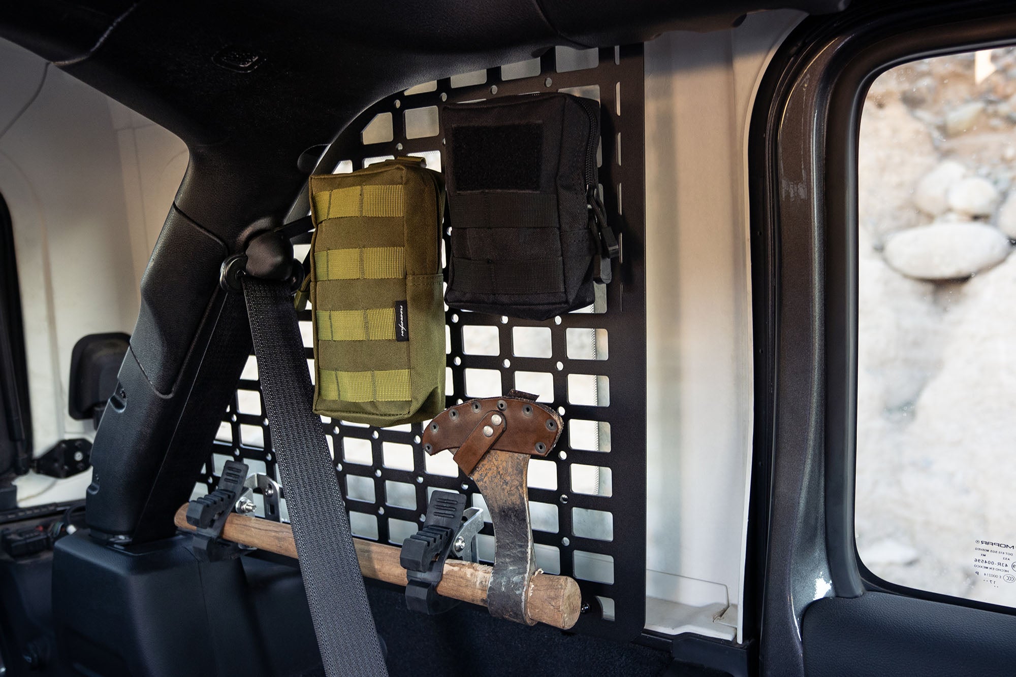 2018+ Jeep Wrangler JL Rear Window Molle Storage Panels - Apollo Off-Road
