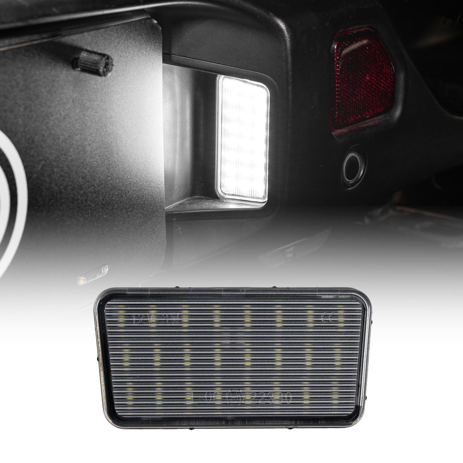 2018-2025 Jeep Wrangler LED License Plate Light (single) - Apollo Off-Road