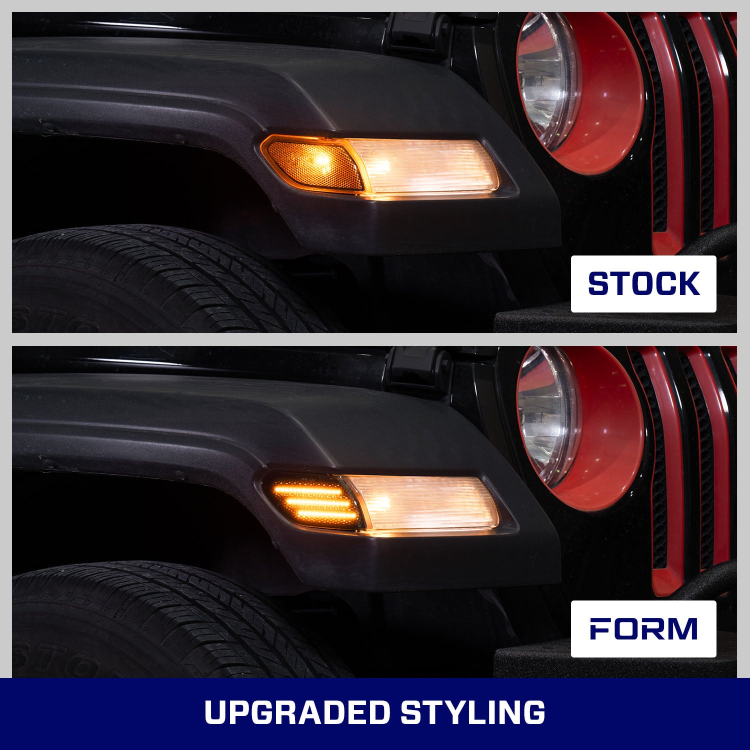 2018-2025 Jeep Gladiator/Wrangler LED Sidemarkers Smoked (pair) - Apollo Off-Road