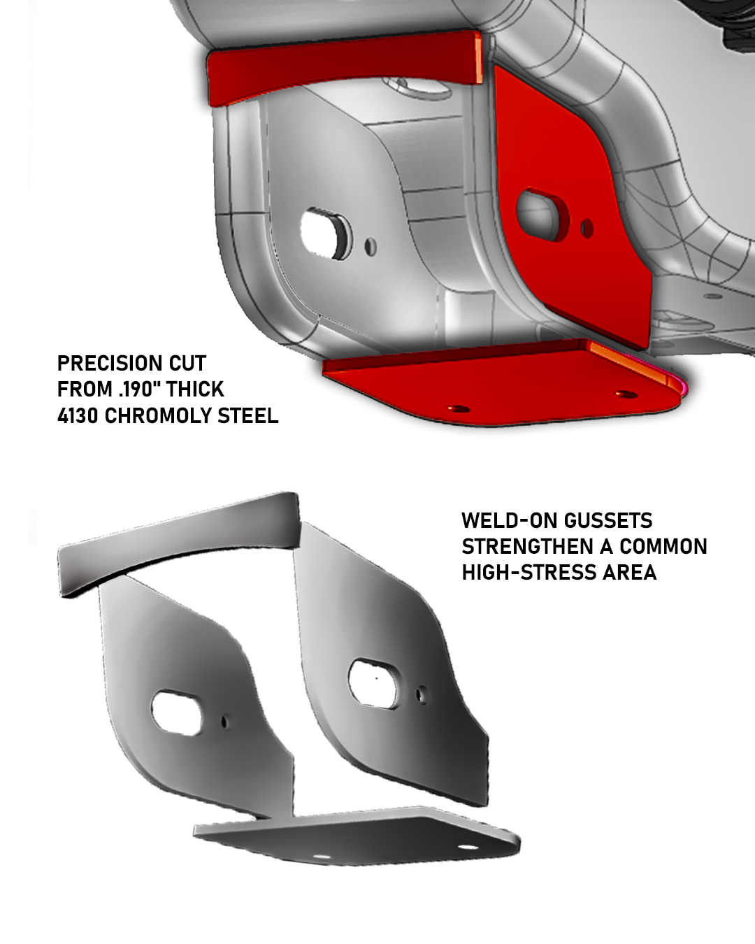 Foutz Motorsports 2017-2026 Gen 2 & Gen 3 Raptor Lower Arm Pocket Reinforcement Gusset kit
