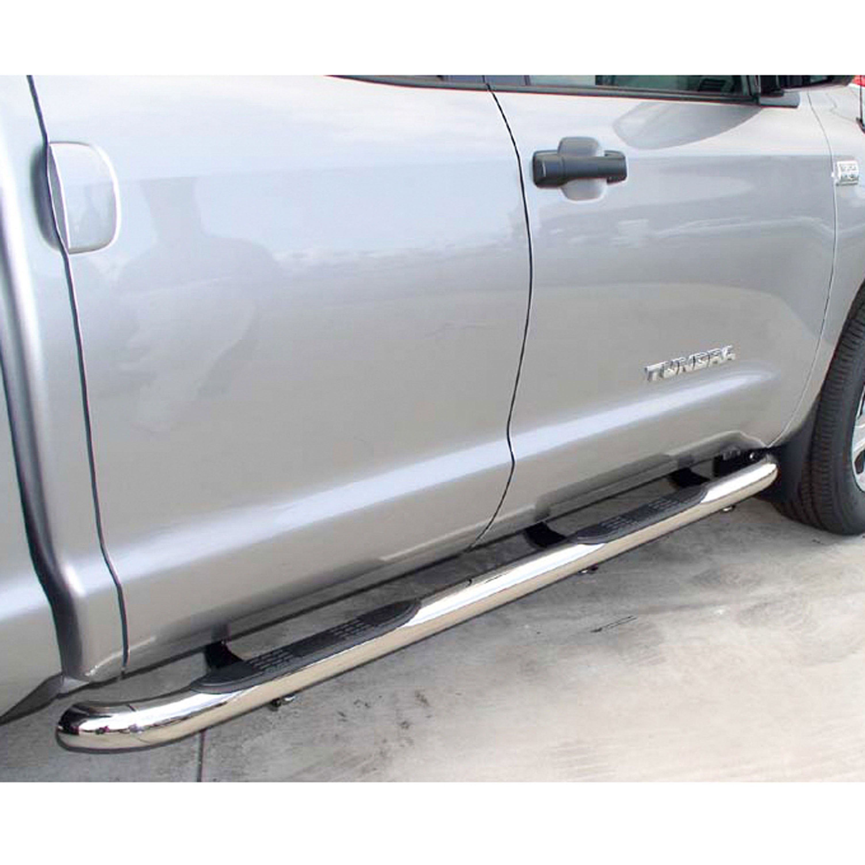 ARIES 3" Round Polished Stainless Side Bars, 2007-2021 Toyota Tundra