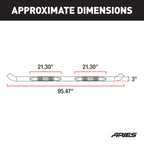 ARIES 3" Round Polished Stainless Side Bars, 2007-2021 Toyota Tundra