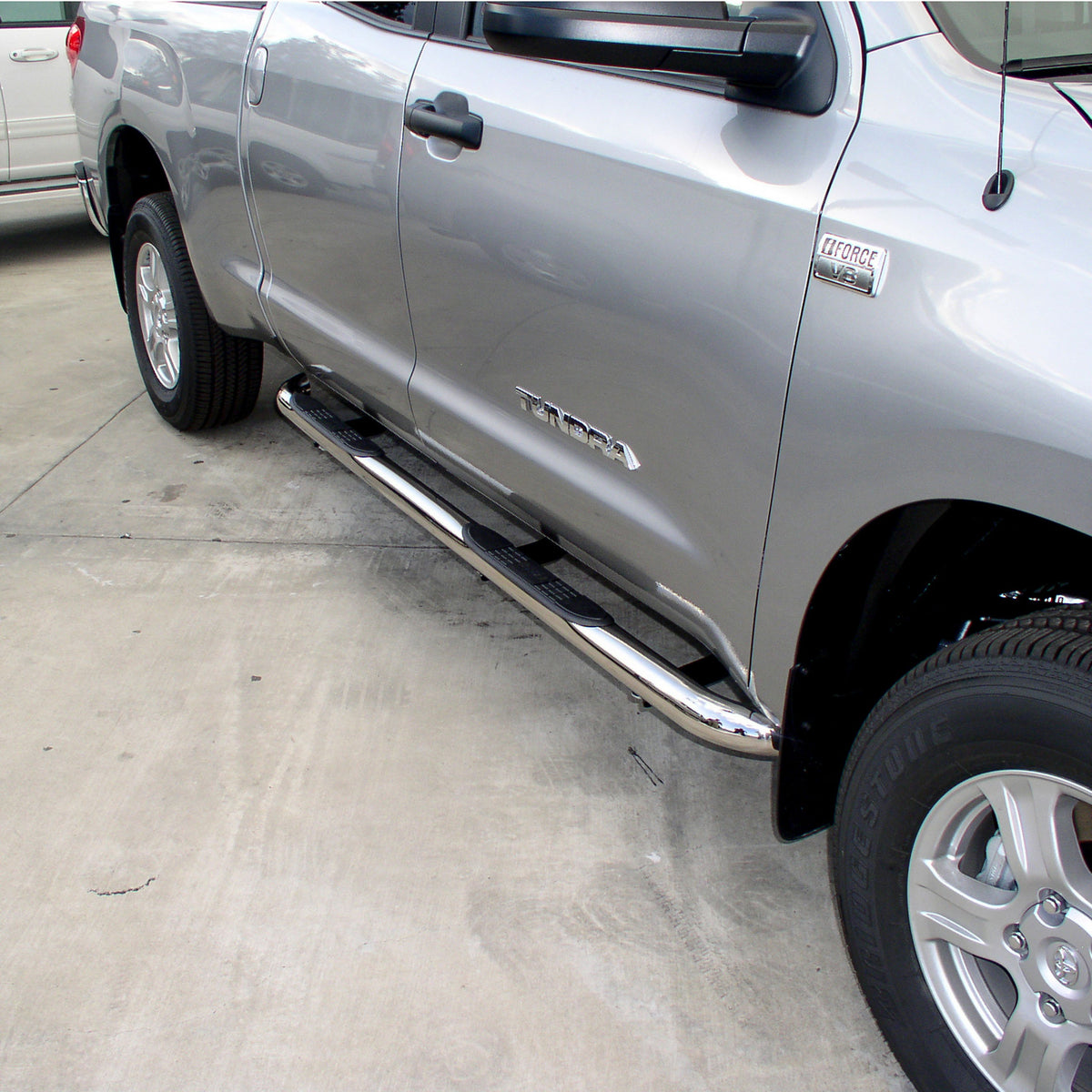 ARIES 3" Round Polished Stainless Side Bars, 2007-2021 Toyota Tundra