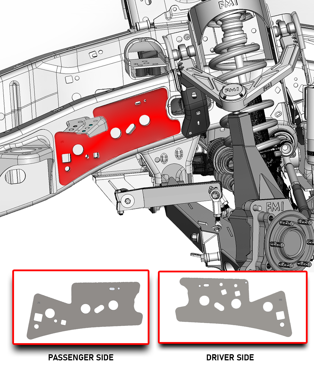 Foutz Motorsports Front Frame Reinforcement Plates 2021-2026 Ford F-150 Raptor