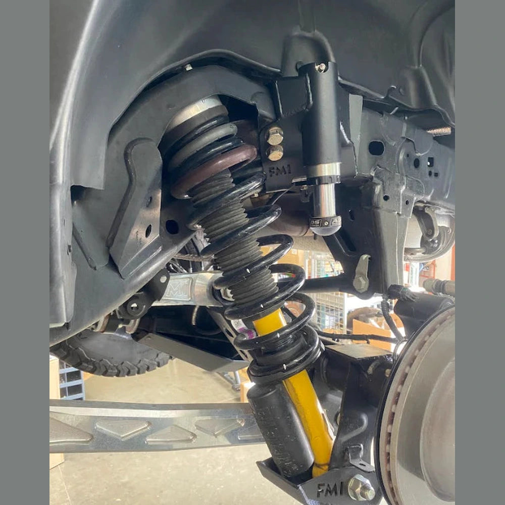 2021+ Bronco Hydraulic Bump Stop Kit for Rear Suspension MIG Welded ADS Bump Stop - 2.1" dia x 2" travel - Hammer Black - Apollo Off-Road