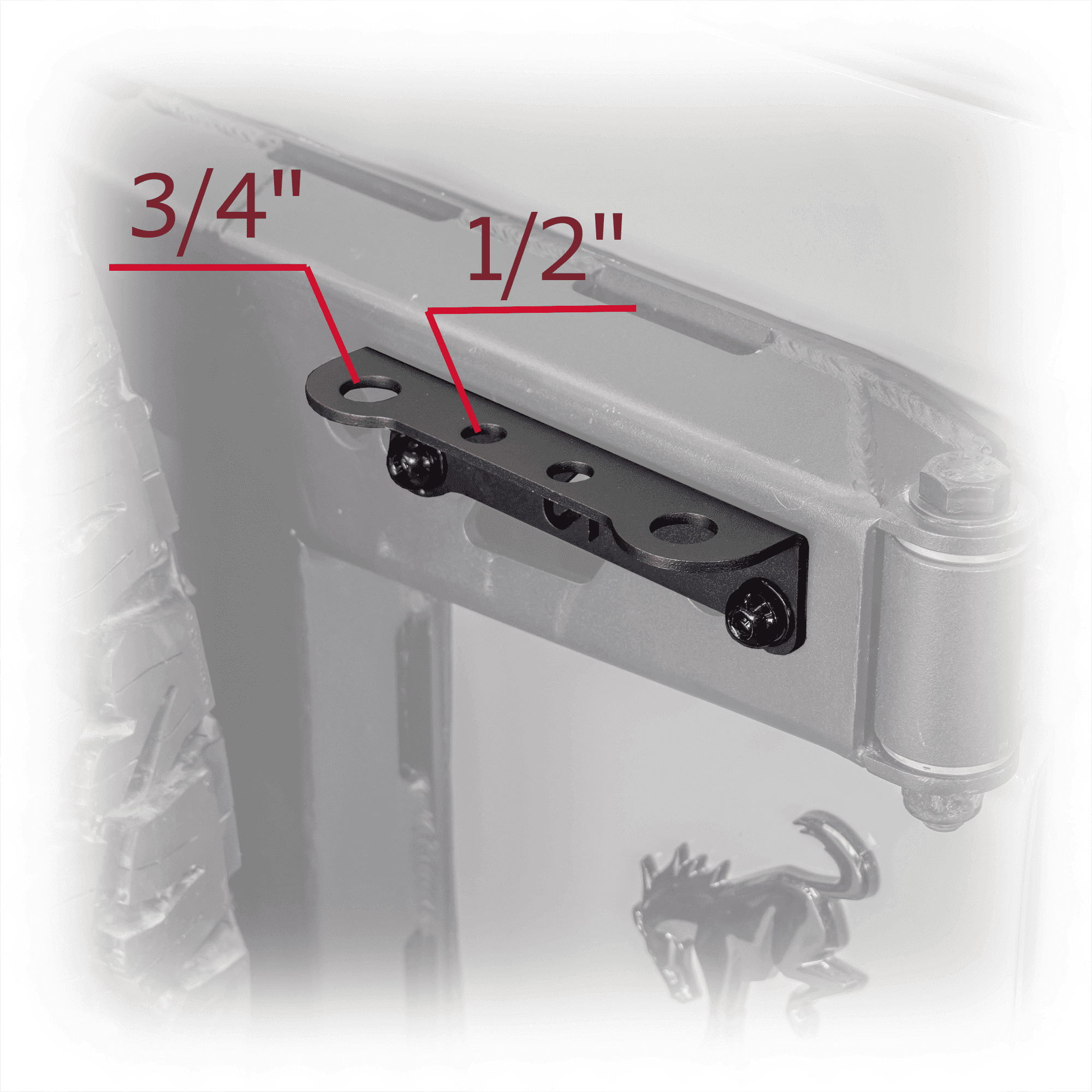 Tailgate Hinge Antenna and Whip Mount for Ford Bronco