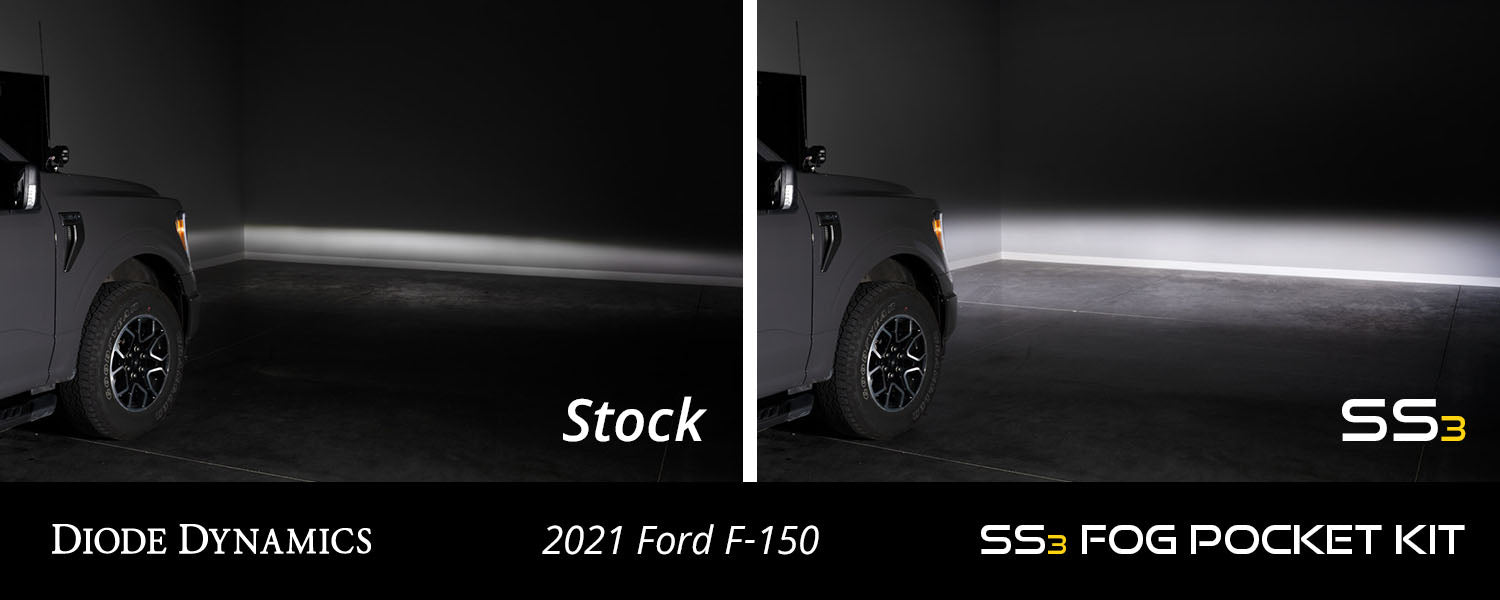 Diode Dynamics SS3 LED Fog Pocket Kit for 2021-2023 Ford F-150 Yellow Pro