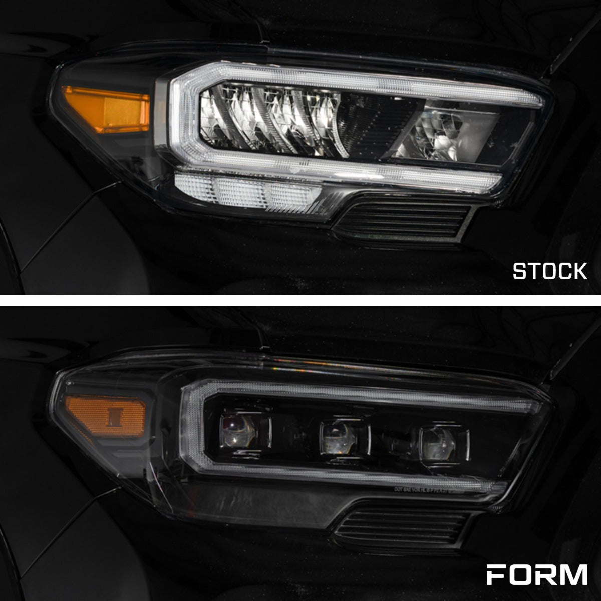 2016-2023 Toyota Tacoma LED Projector Headlights with Selectable DRL Chrome (pair) - Apollo Off-Road