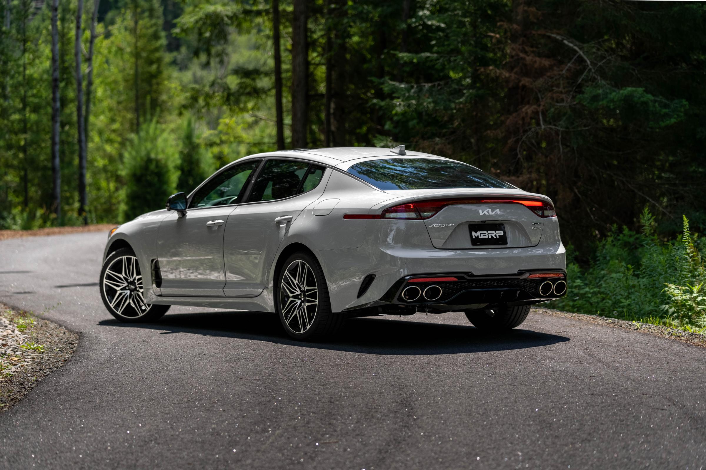 2022-2023 Kia Stinger 3.3L AWD/RWD 2.5 Inch Cat-Back Dual Split Rear Quad Outlet T304 Stainless Steel Active Exhaust - Apollo Off-Road