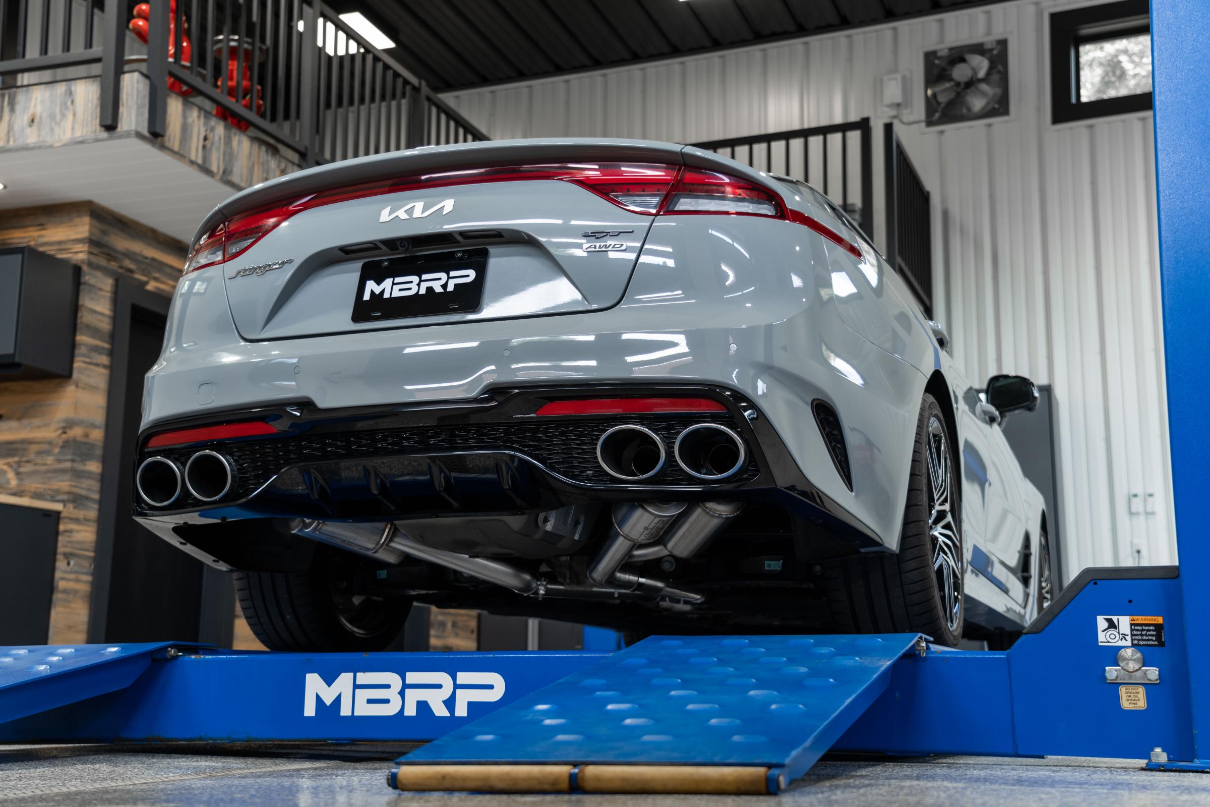 2022-2023 Kia Stinger 3.3L AWD/RWD 2.5 Inch Cat-Back Dual Split Rear Quad Outlet T304 Stainless Steel Active Exhaust - Apollo Off-Road