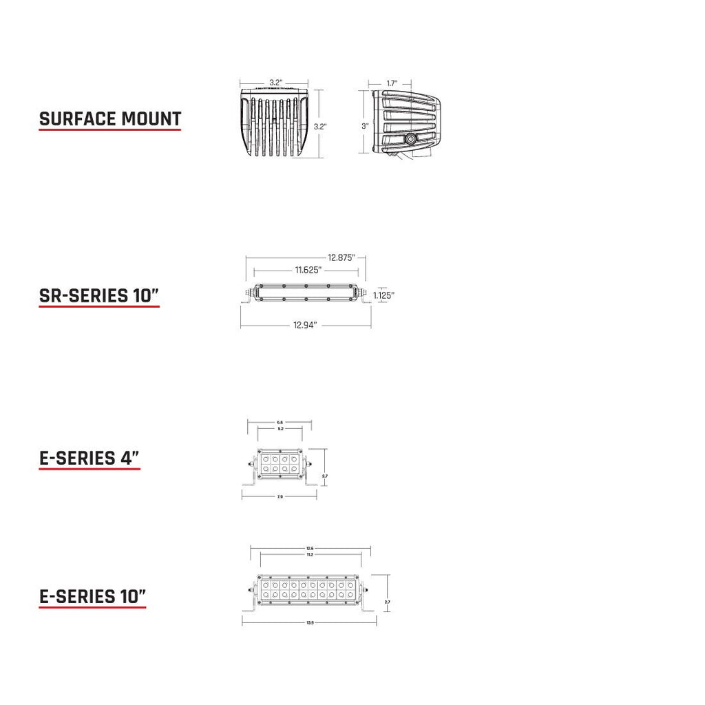 Infrared Spot Surface Mount Pair D-Series Pro RIGID Industries