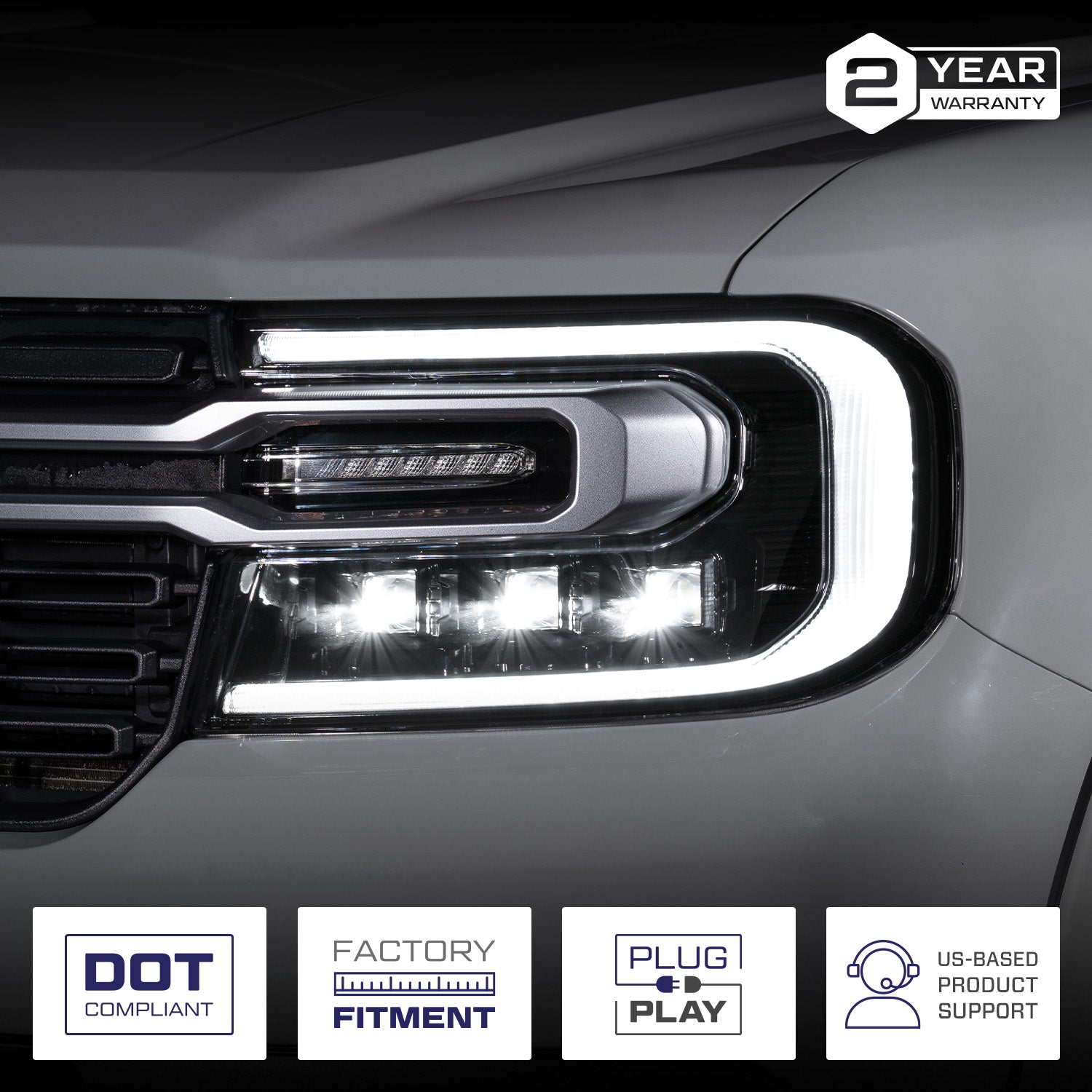2022-2024 Ford Maverick Sequential LED Projector Headlights (pair) - Apollo Off-Road
