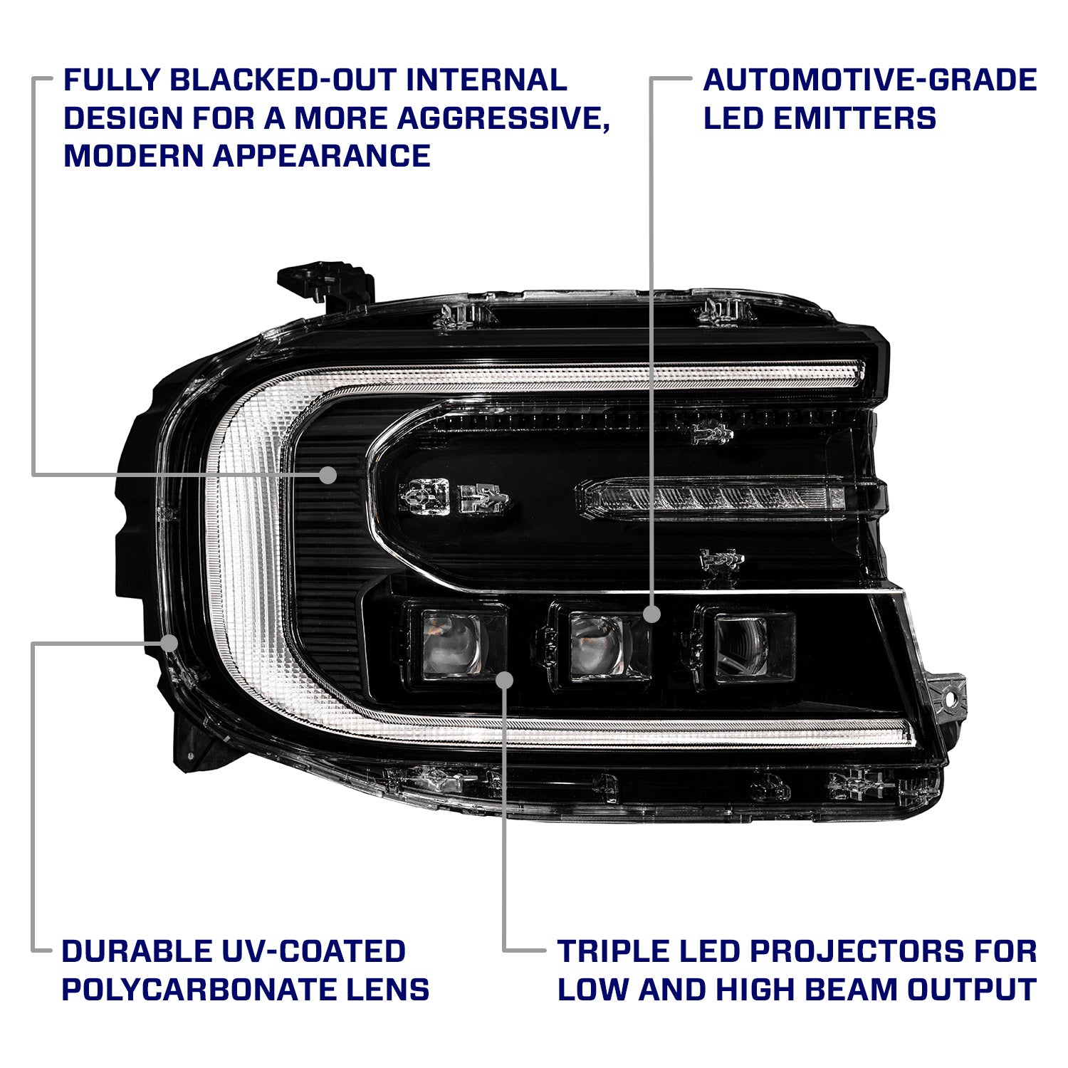 2022-2024 Ford Maverick Sequential LED Projector Headlights (pair) - Apollo Off-Road