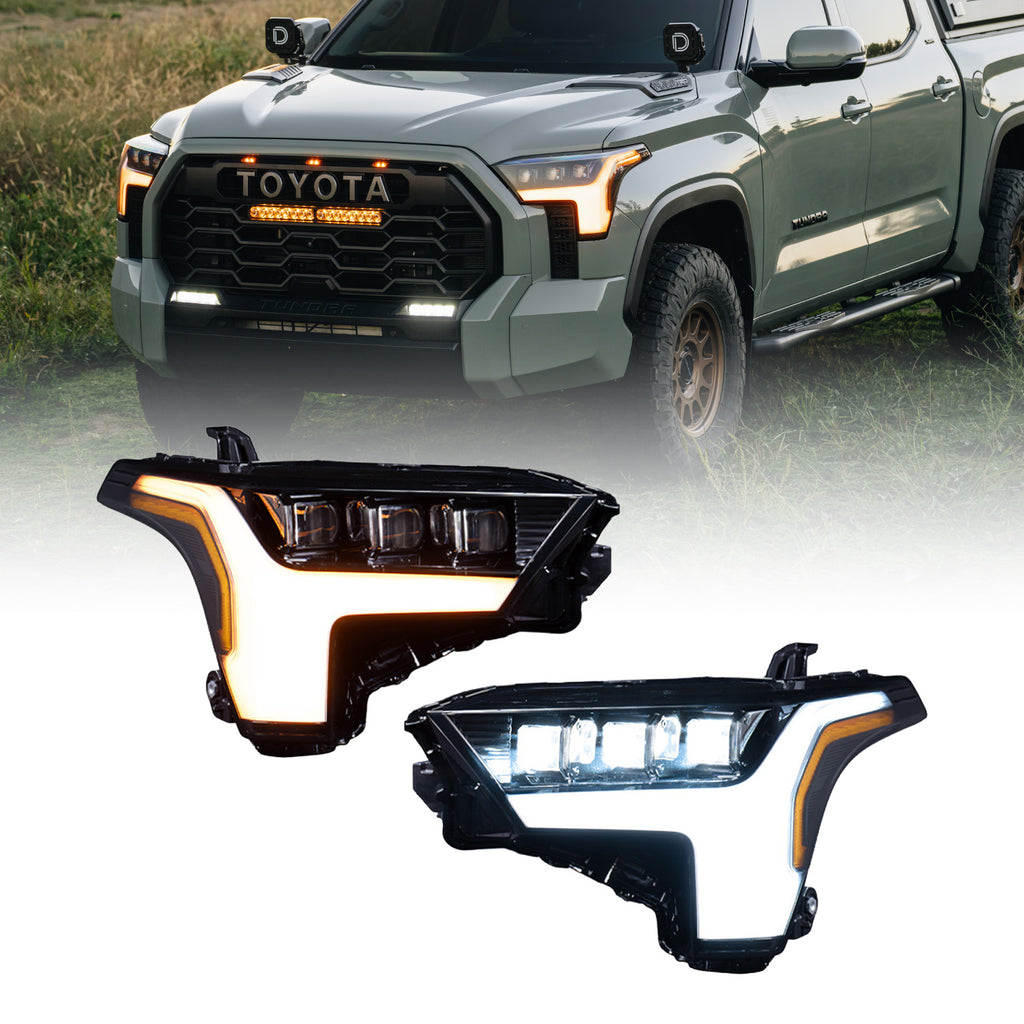2022-2026 Toyota Tundra and 2023-2026 Sequoia Sequential LED Projector Headlights (pair)