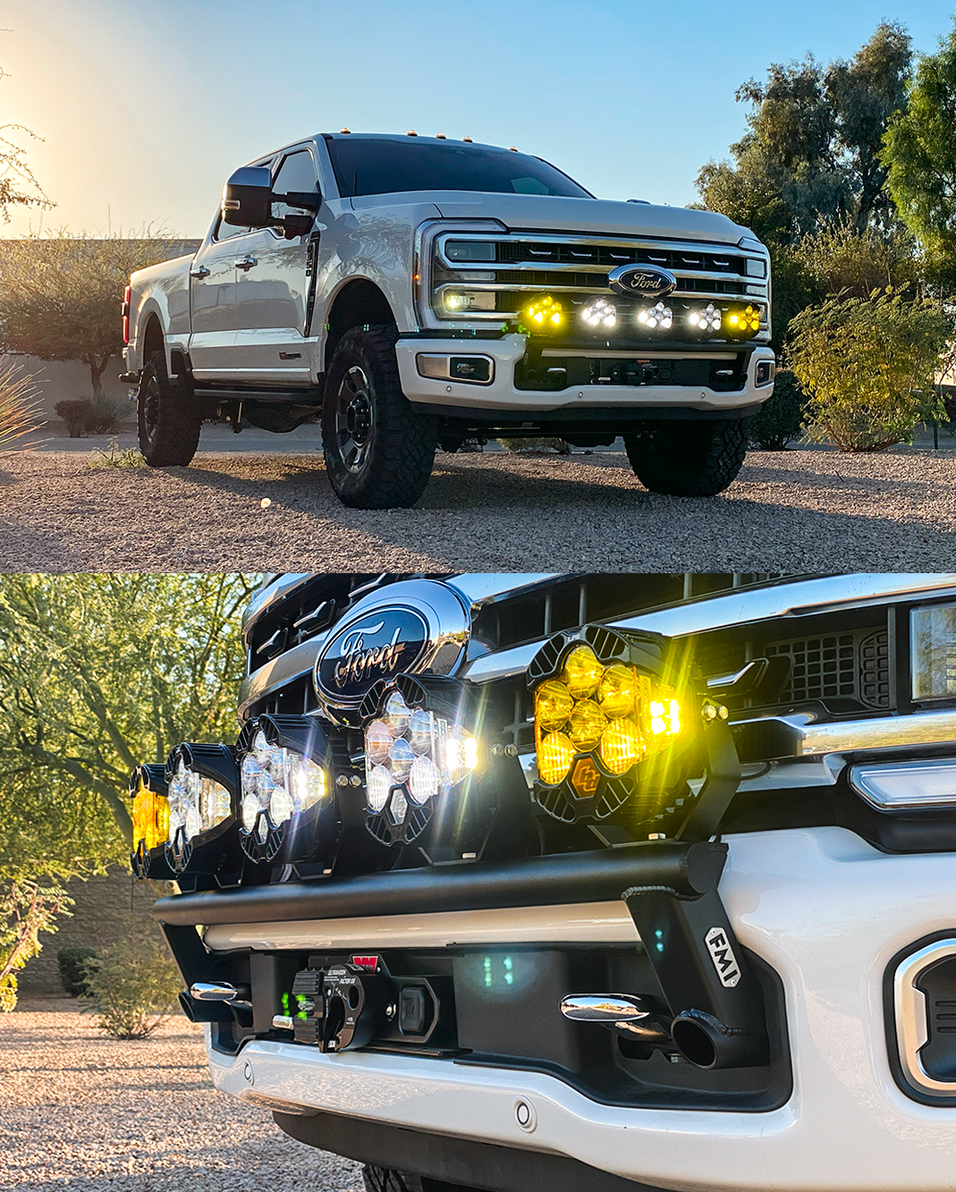 Foutz Motorsports Front Light Mount Kit (Stock Bumper) 2017-2026 Ford F-250 Super Duty
