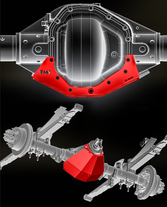 Foutz Motorsports Rear Differential Skid Plate, Dana M275 / M300 Rear Axle 2017-2027 Ford F-250/F-350 Super Duty