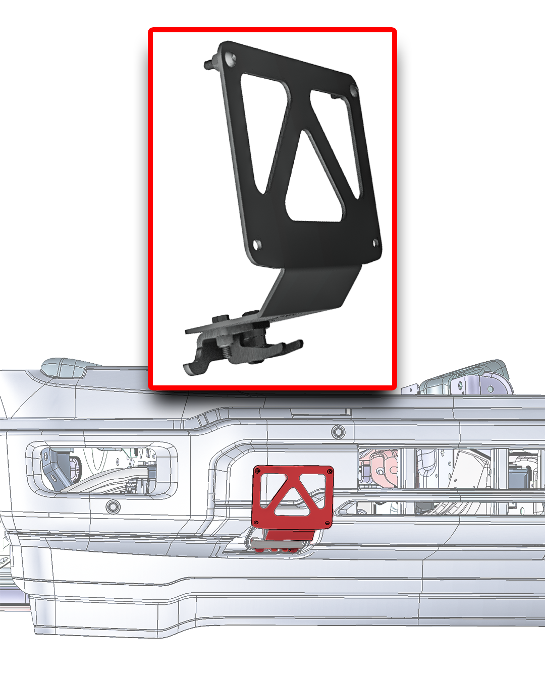 Foutz Motorsports Front Tow Hook License Plate Mount 2024-2027 Ford F-150