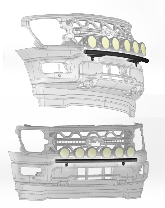 Foutz Motorsports Front Light Mount (stock bumper) 2024-2027 Ford F-150
