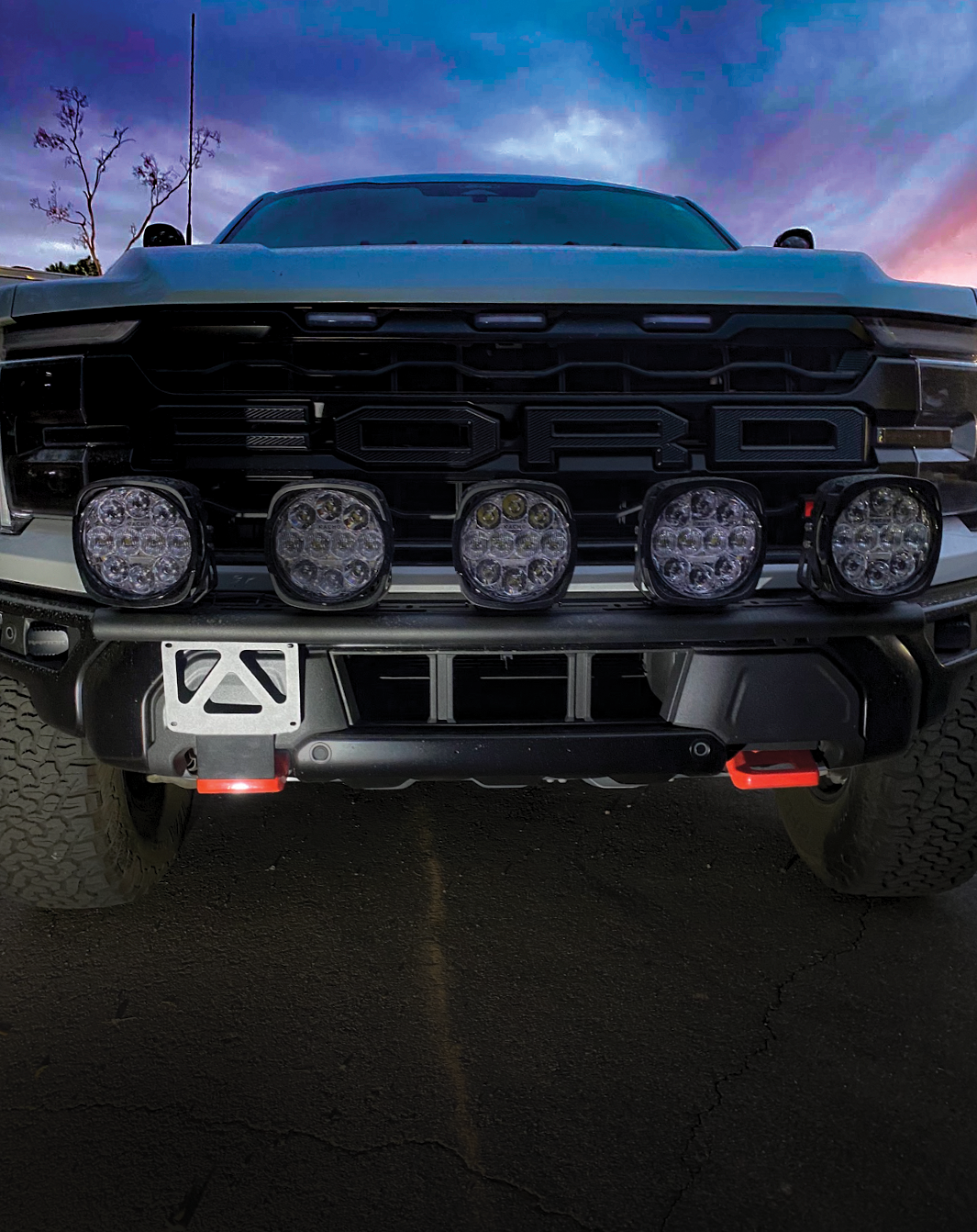 Foutz Motorsports Front Tow Hook License Plate Mount 2024-2026 Ford F-150 Raptor 2024-2026 Ford F-150 Raptor R