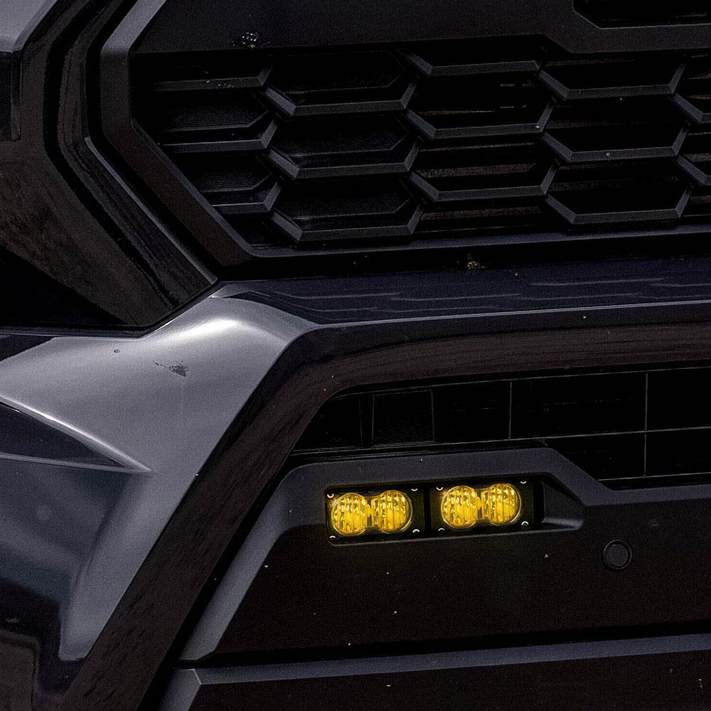 2024+ Toyota Tacoma S2 Sport Dual Fog Pocket Light Kit (Wide Cornering; Baja Amber) - Apollo Off-Road