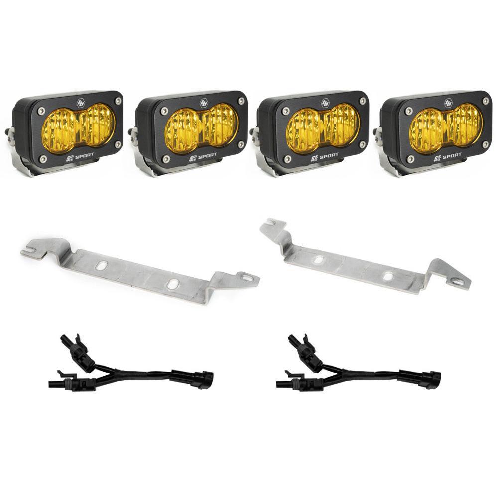2024+ Toyota Tacoma S2 Sport Dual Fog Pocket Light Kit (Wide Cornering; Baja Amber) - Apollo Off-Road