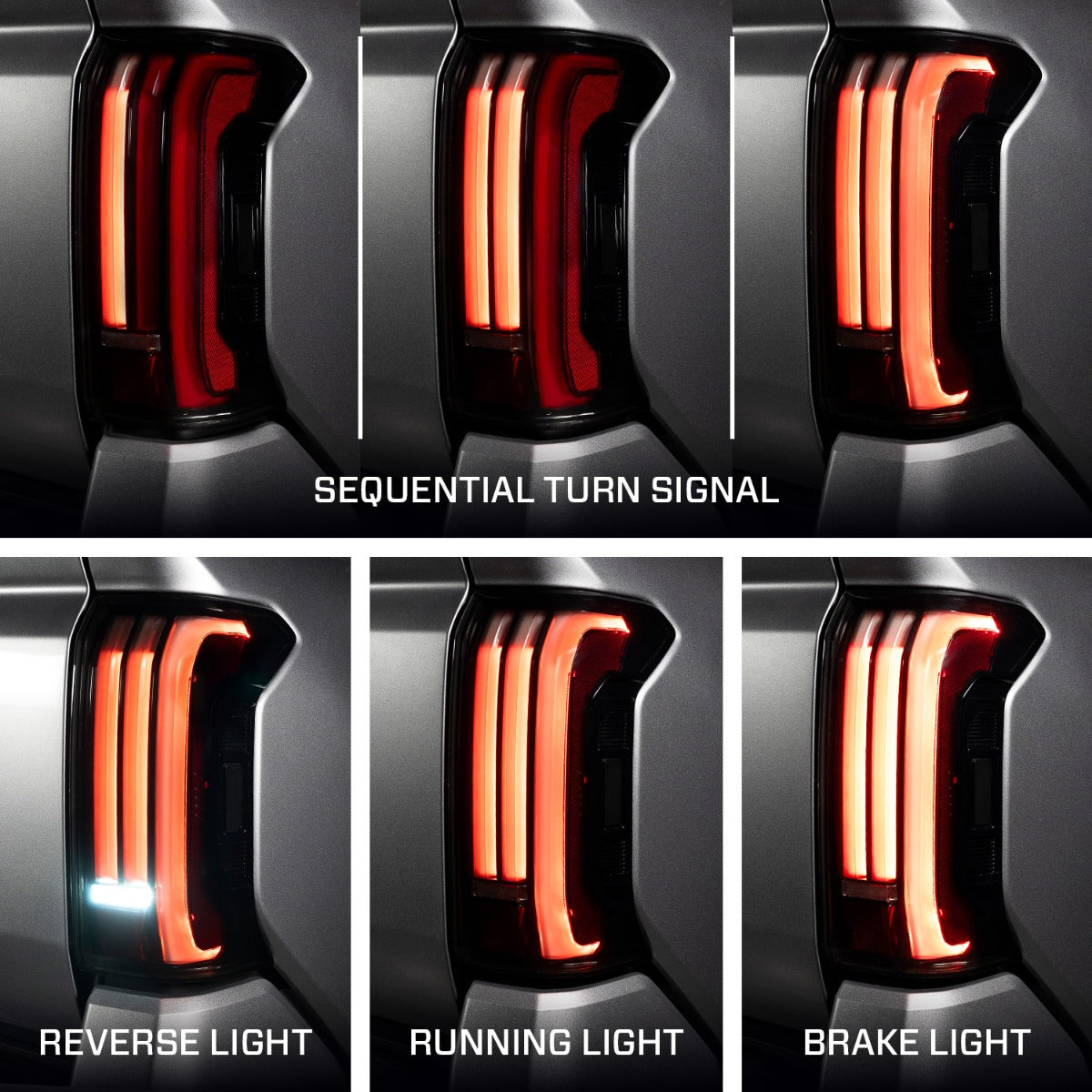 2024+ Toyota Tacoma LED Tail Lights Red (pair) - Apollo Off-Road
